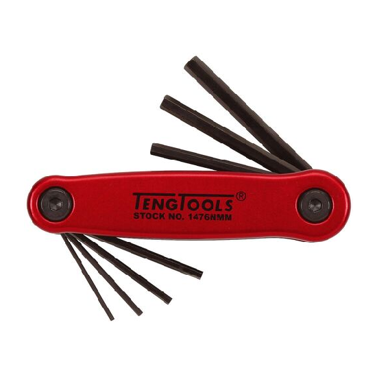 KIT de chaves sextavadas dobráveis 1,5-6 mm ALU 7 peças TENGTOOLS KIT de chaves sextavadas dobráveis 1,5-6 mm ALU 7 peças TENGTOOLS