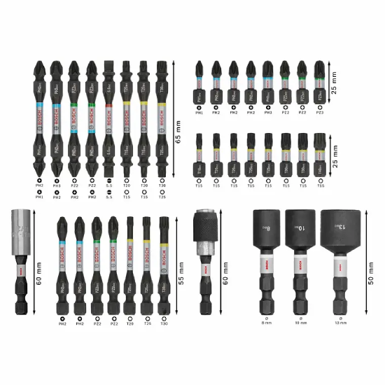 Conjunto de pontas e chaves de caixa PRO IMPACT BOSCH