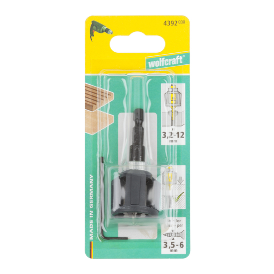 Marcador de furo com fresa cónica 4392 WOLFCRAFT