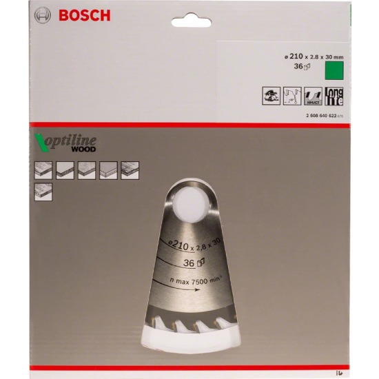 DISCOS DE SERRA CIRCULAR OP WO (36D) - 210X2,8X30 BOSCH