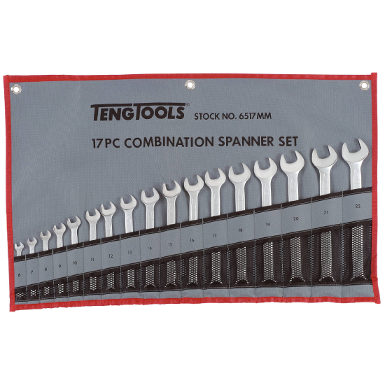 Jogo de Chaves Boca Luneta 6-22mm 17Pcs Teng Tools 6517-MM