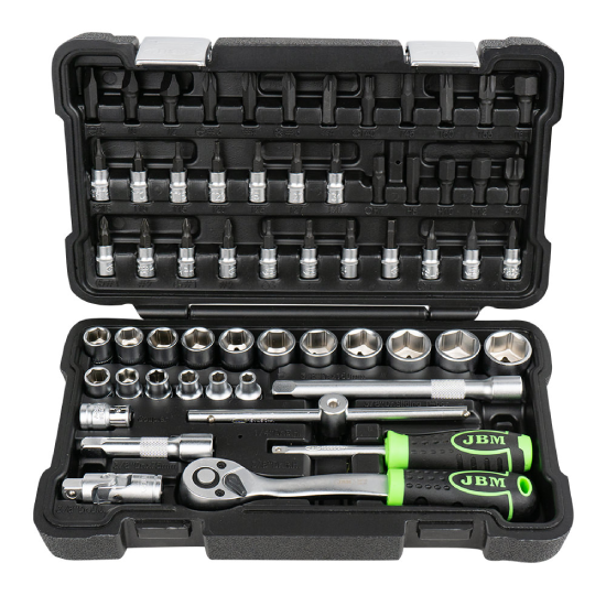 CAIXA DE FERRAMENTAS 3/8" DE 59 PEÇAS COM CHAVES HEXAGONAIS JBM
