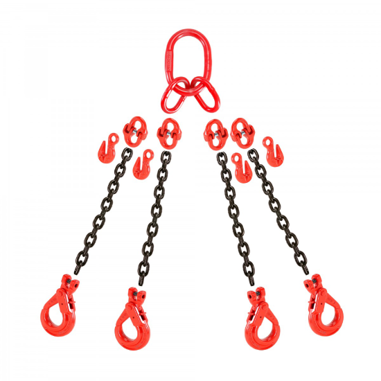 LINGA CORRENTE G80 COM GANCHO SEGURANÇA AUTOMÁTICO + ENCURTADOR 8mm x 4m
