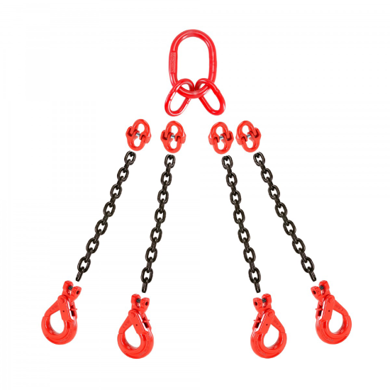 LINGA CORRENTE G80 COM GANCHO SEGURANÇA AUTOMÁTICO 8mm x 4m
