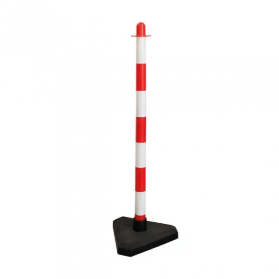 Poste Sinalização Branco / Vermelho 90cm 