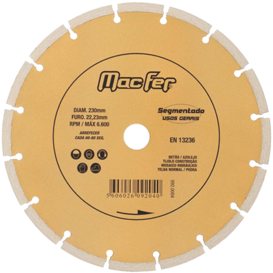 Disco Diamantado Segmentado 115mm MacFer 092.0001