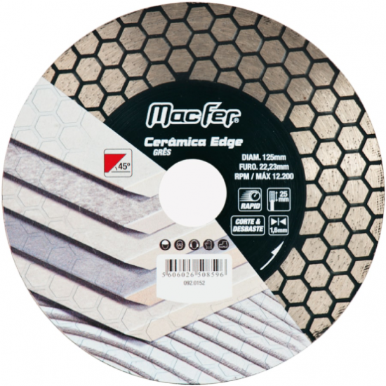 Disco diamantado Cerâmica Edge 115mm x 25mm 092.0151