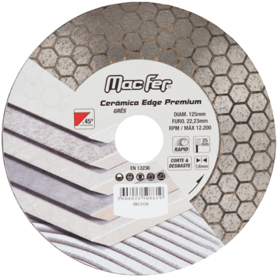 Disco diamantado Cerâmica Edge Premium 125mm x 25mm 092.0154
