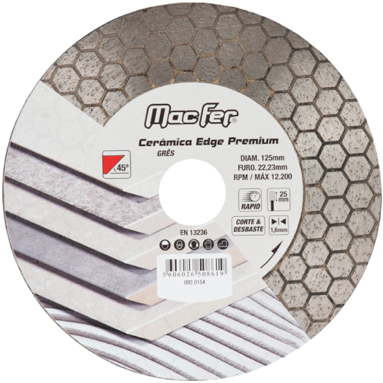 Disco diamantado Cerâmica Edge Premium 125mm x 25mm 092.0154