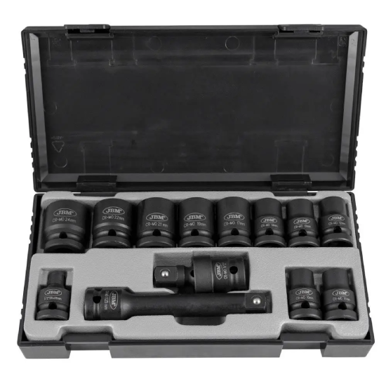 KIT DE 13 CHAVES DE IMPACTO DE 1/2” HEX + ADAPTADOR 52341