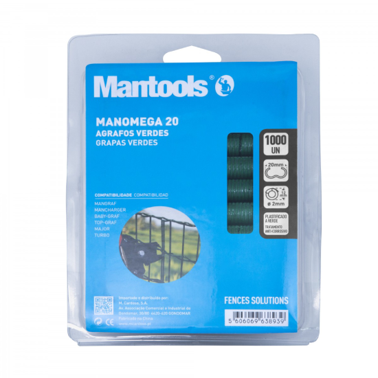 AGRAFOS VERDES «MANOMEGA» 20 / 1000 un