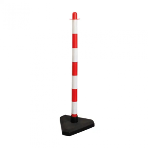 Poste Sinalização Branco / Vermelho 90cm
